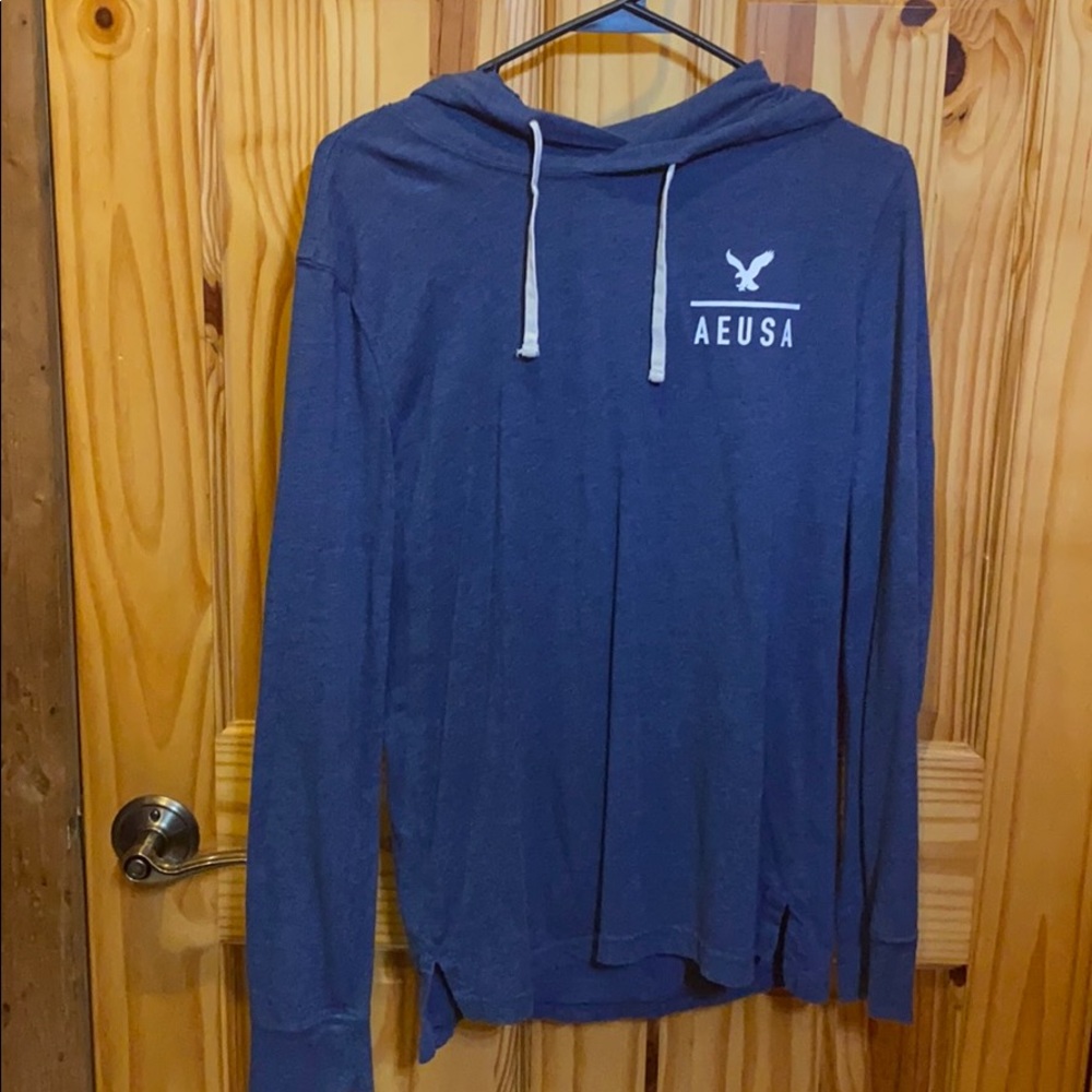 Blue long sleeve with hood